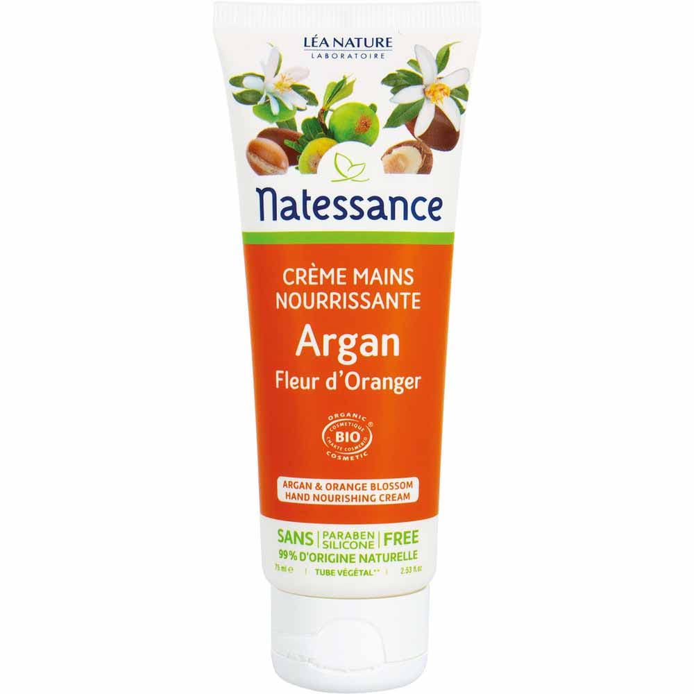 Natessance Argan Creme Mains Et Ongles Fleur D'oranger Bio 75ml