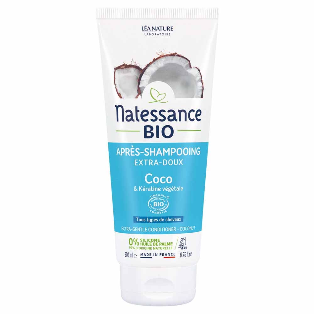 Natessance Capillaires Apres Shampooing Extra Doux Bio Et Keratine Vegetale Bio 200ml