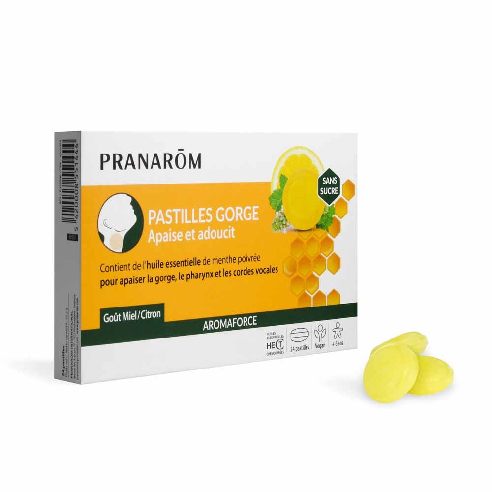 Pranarôm Aromaforce Pastilles Gorge Miel Citron x24