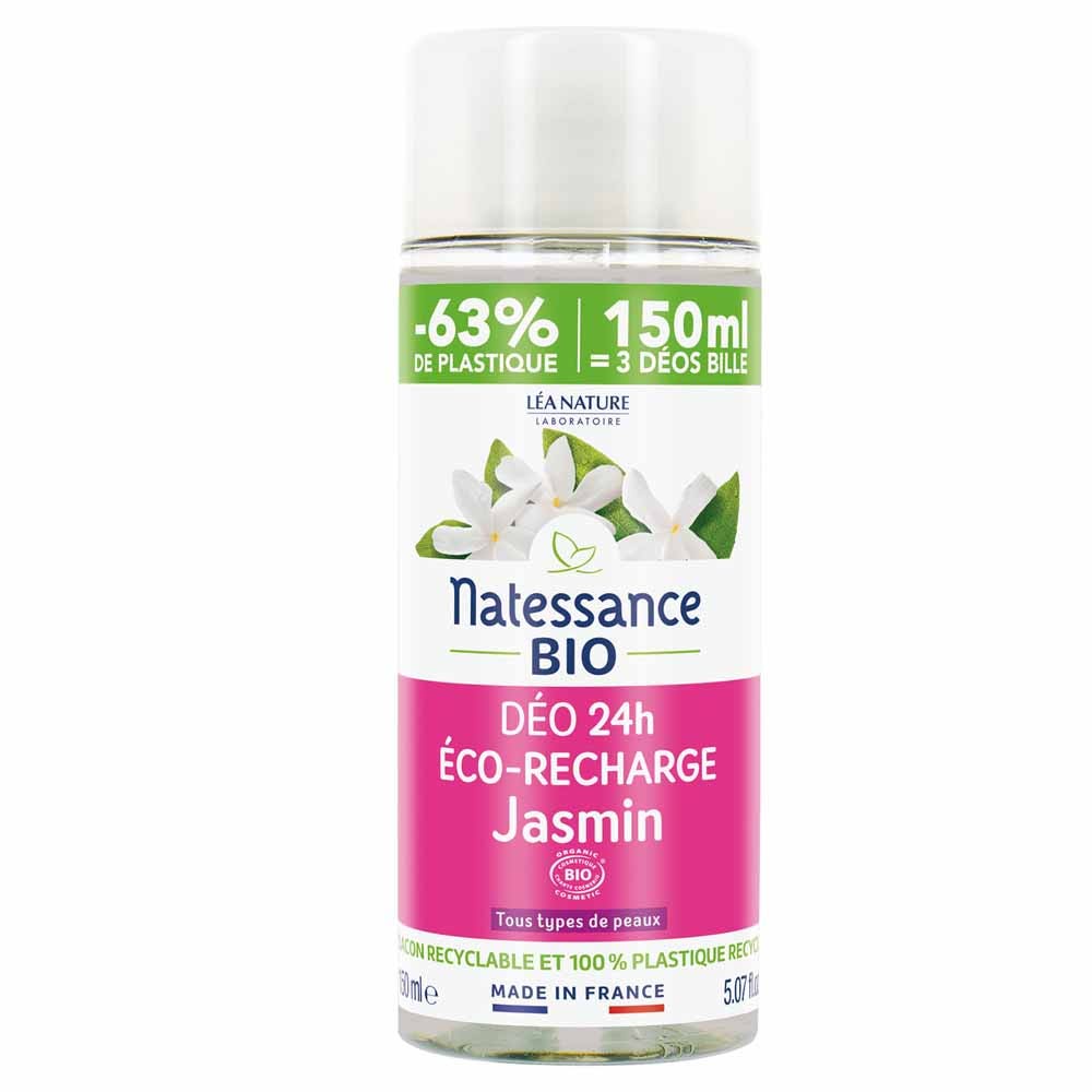 Natessance Eco Recharge Déodorant 24h Jasmin Bio Tous types de peaux 150ml
