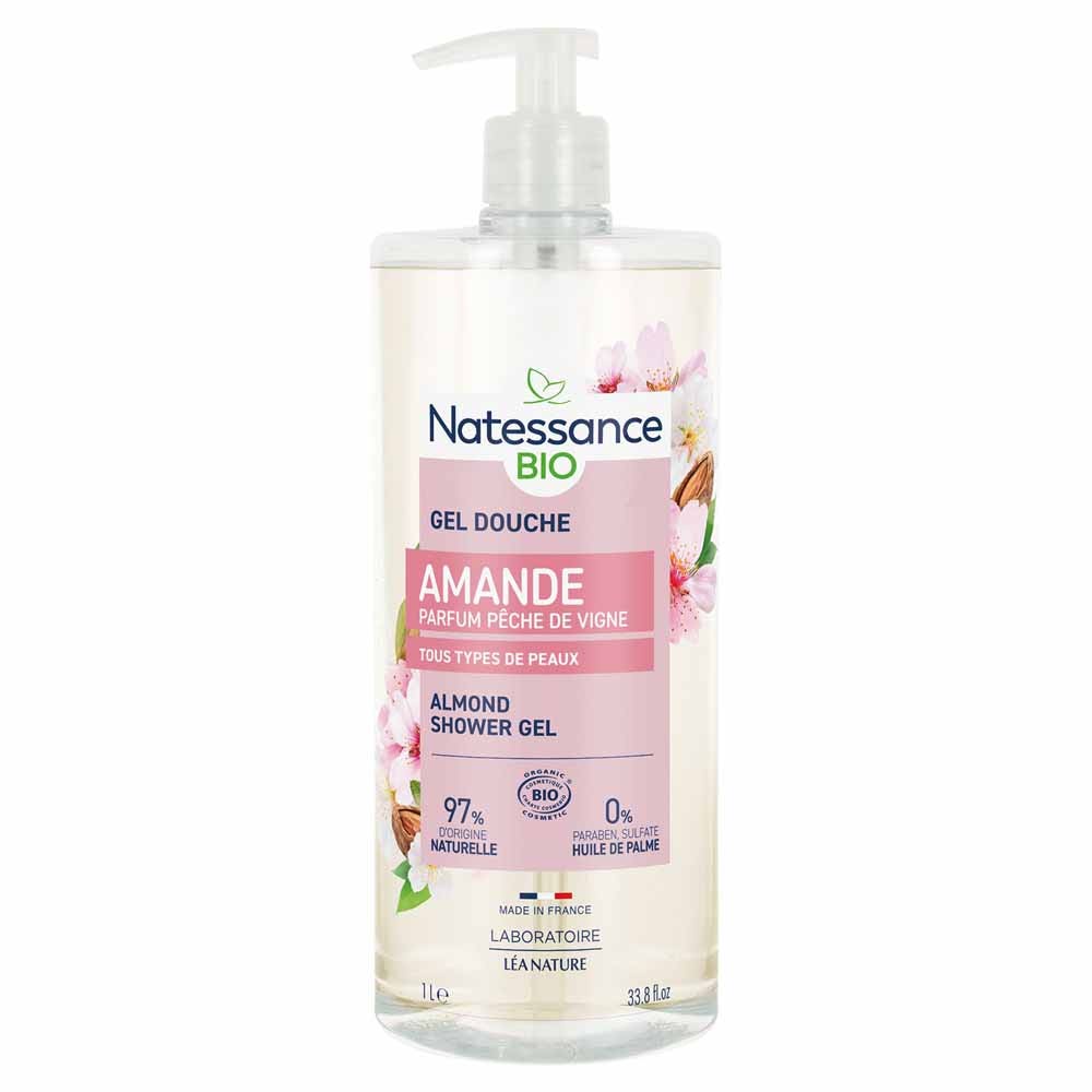 Natessance Douches Gel Douche Amande Peche De Vigne Bio 1L