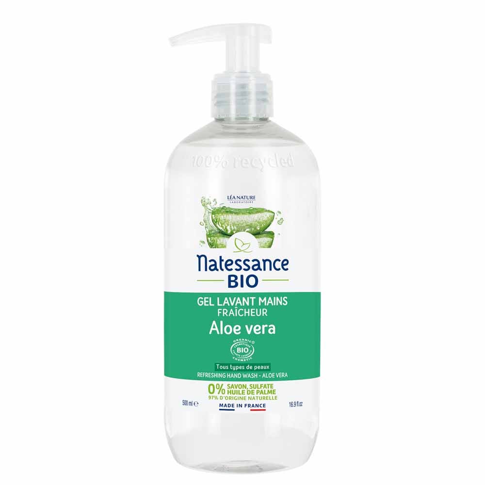 Natessance Gel Lavant Mains Fraicheur Aloe Vera Bio 500ml