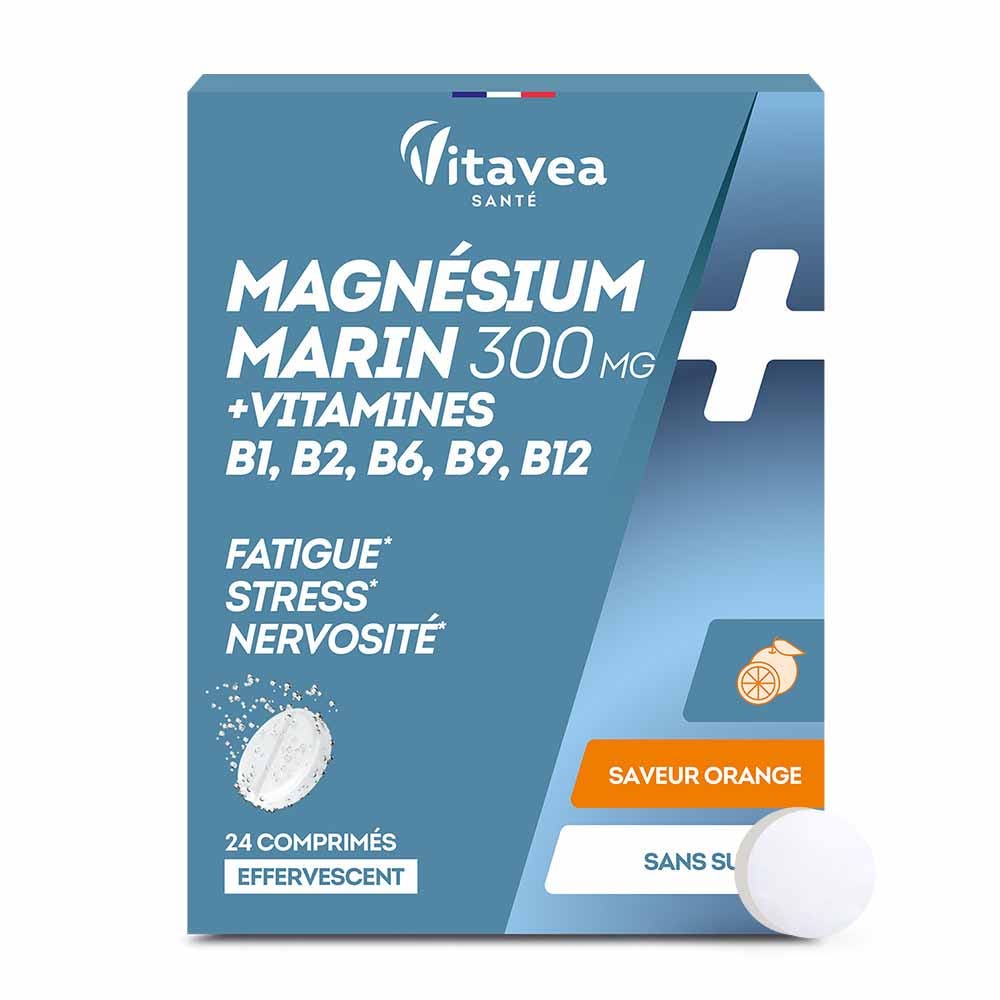 Vitavea Santé Magnesium + Vitamines B1 B2 B6 Détente 24 Comprimes Effervescents