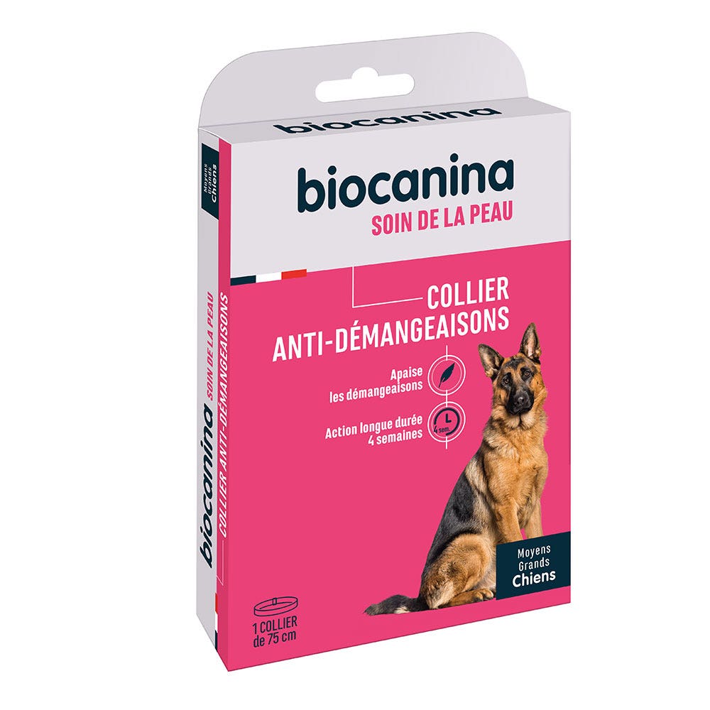 Biocanina Dermatologie Collier anti-démangeaisons moyen/grand chiens x1 de 75cm
