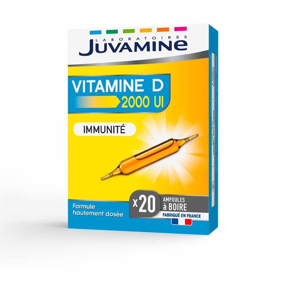 Juvamine Vitamine D 2000 UI Immunité 20 Ampoules de 10ml