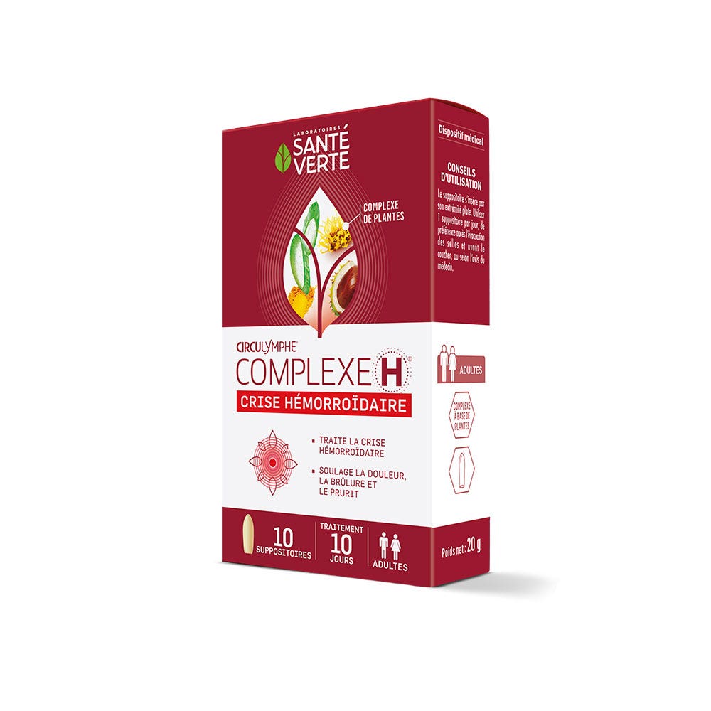 COMPLEXE H 10 suppositoires Circulymphe Sante Verte