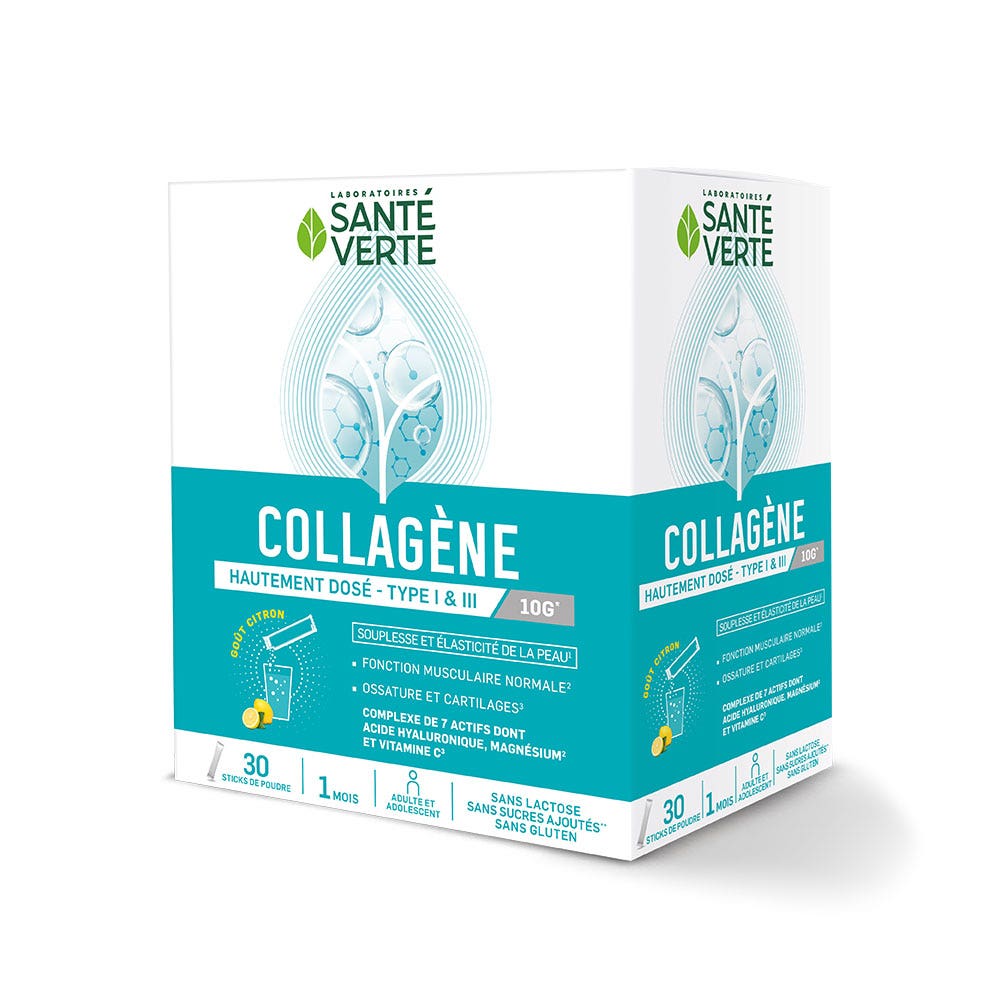 Sante Verte Collagène Goût Citron 30 Sticks
