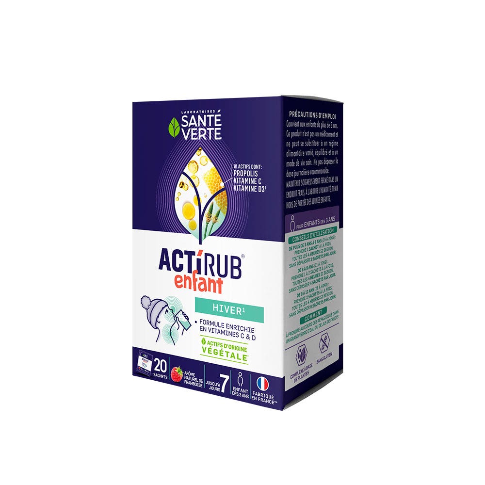 Sachets A Diluer Enfant Avec Vitamine D X20 ActiRub Gout Framboise Sante Verte