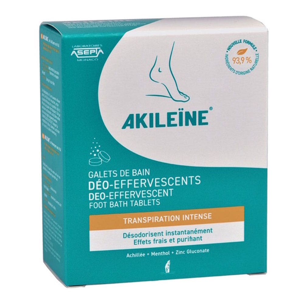 Asepta Akileine Galets de bain déo effervescents 6x12g