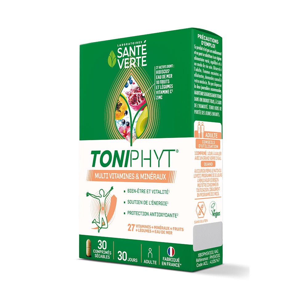 Sante Verte Toniphyt Multivitamines et minéraux 30 Comprimes