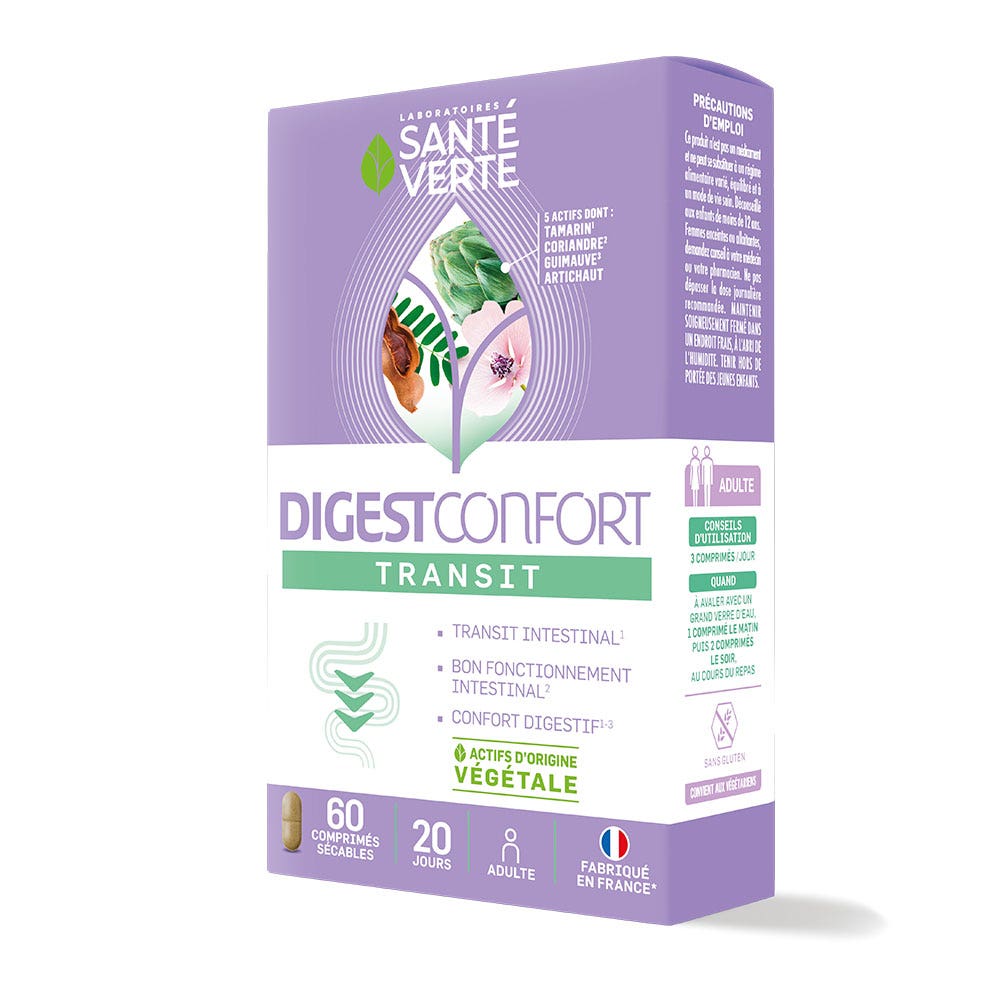 Sante Verte Digest Confort Transit 60 Comprimés Sécables