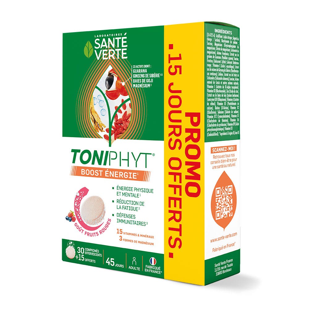 Sante Verte Toniphyt Boost Gout Fruits Rouges 30+15 Comprimes
