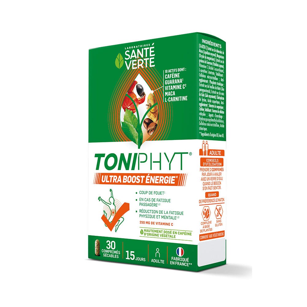Sante Verte Toniphyt Vitamine C et Guarana Réduire la fatigue 30 Comprimés
