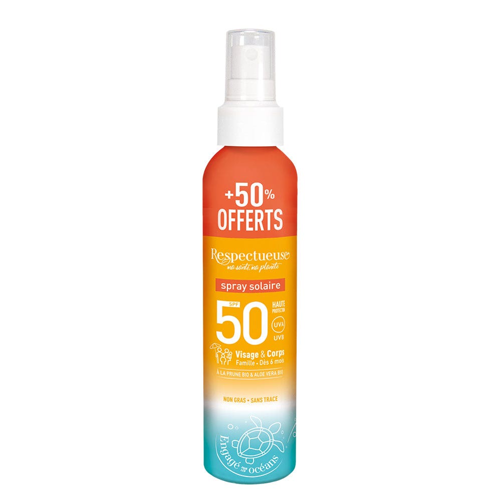 Respectueuse Spray Solaire SPF50 150ml
