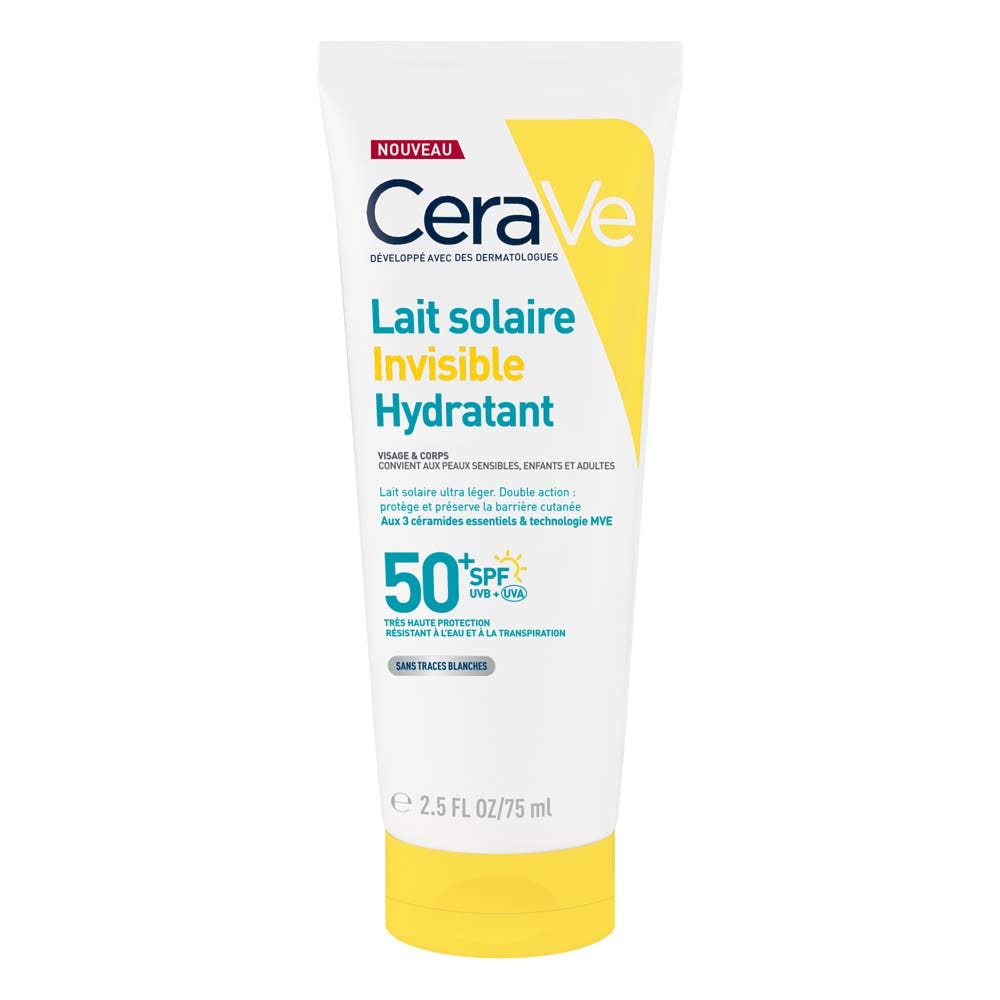 Cerave Lait Solaire Invisible Hydratant SPF50+ Haute Protection visage et le corps 75ml