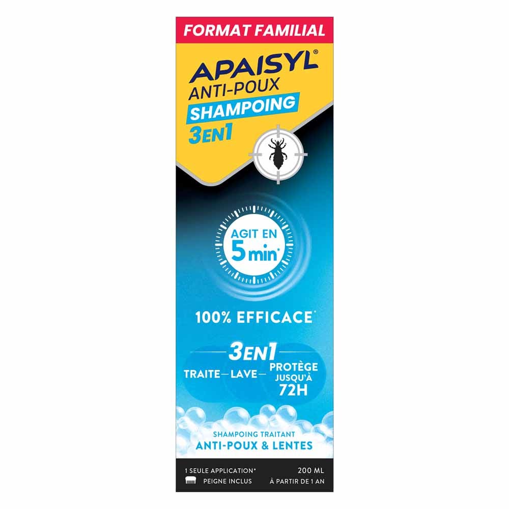 Apaisyl Anti-Poux Shampoing 3en1 200ml