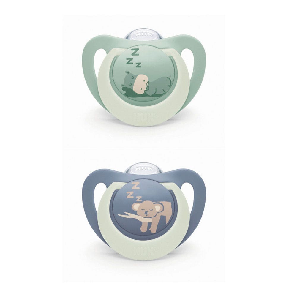 Nuk First Choice Sucettes physiologiques Nuit 18 à 36 mois x2