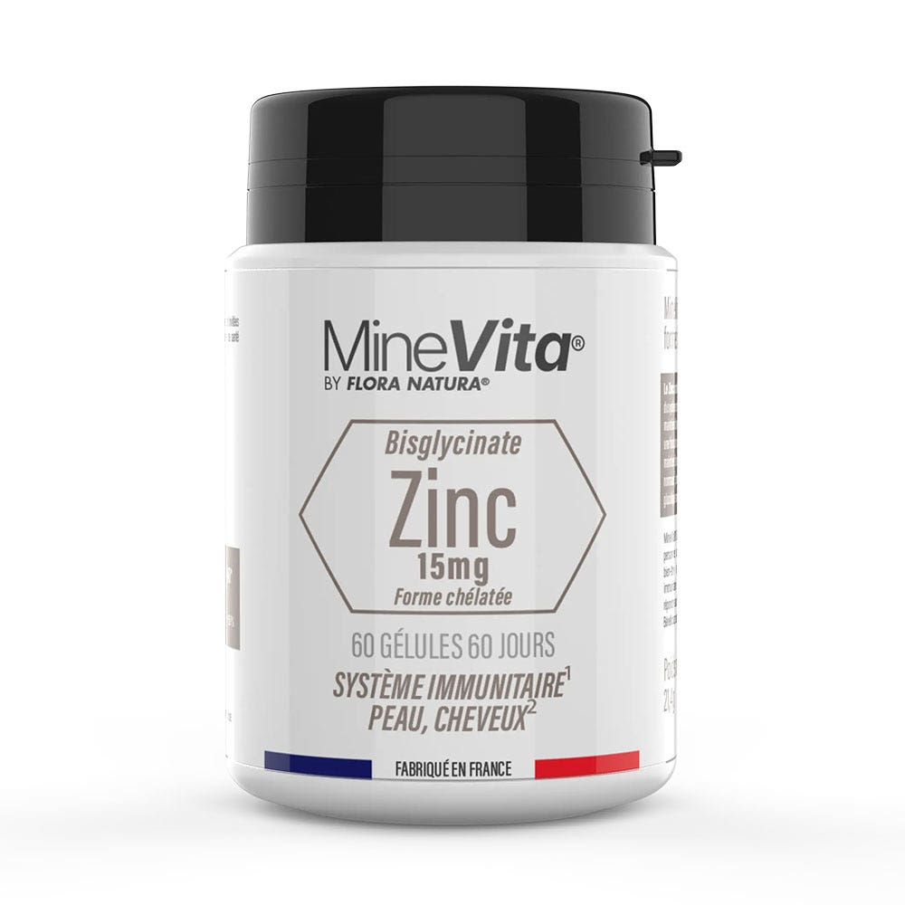Flora Natura Minevita® Bisglycinate de Zinc 15mg 60 gélules