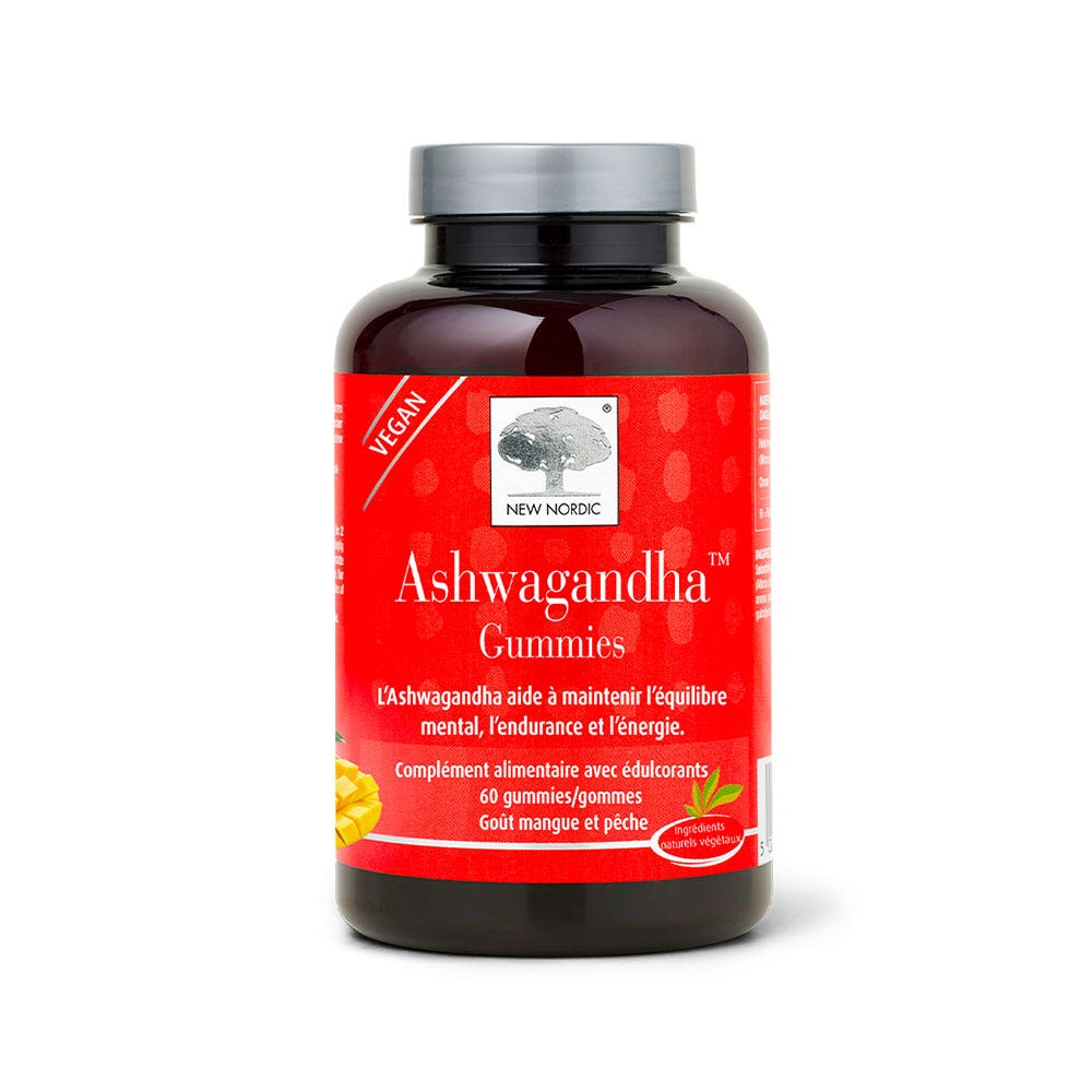 New Nordic Ashwagandha Goût Mangue Pêche 60 gummies