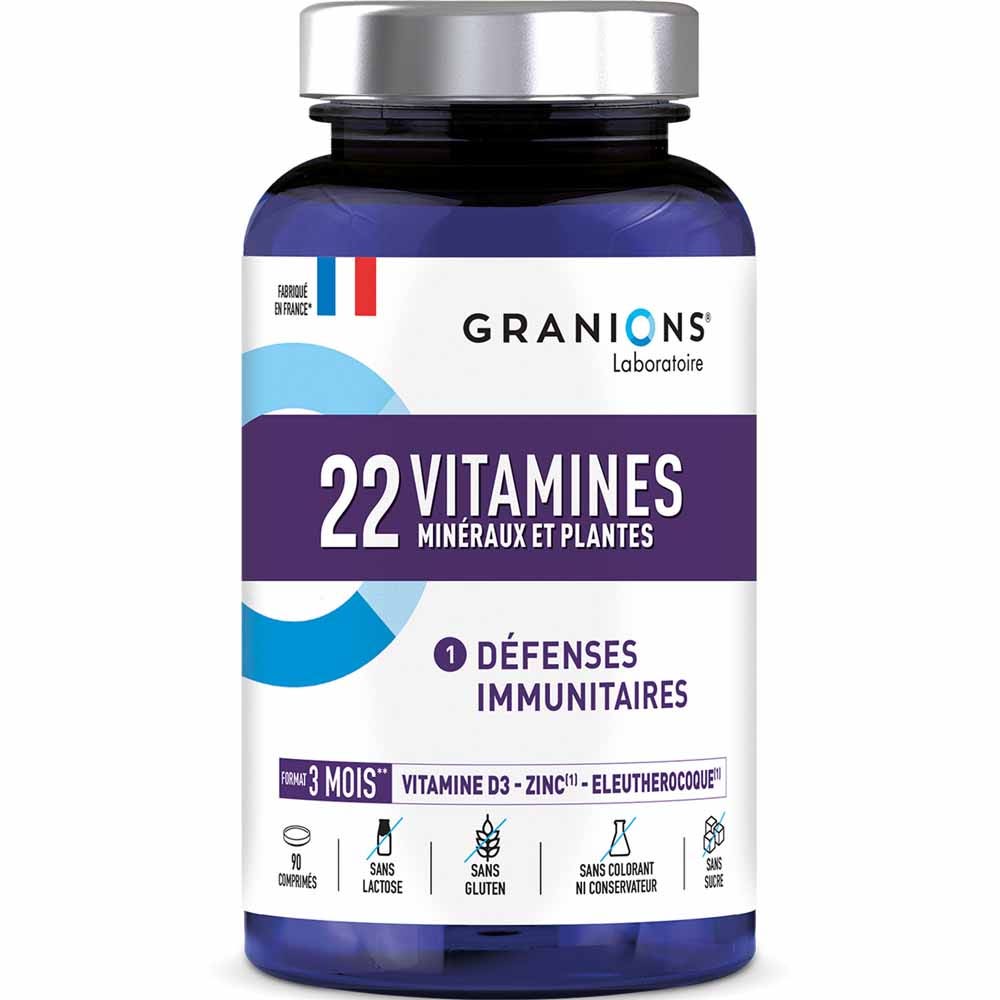 Granions 22 vitamines minéraux et plantes 90 comprimés