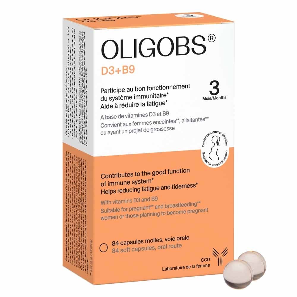 Ccd Oligobs Vitamines D3+B9 Immunité et Fatigue 84 Capsules