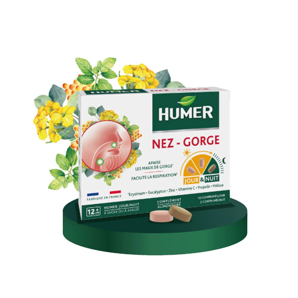 Humer Nez Gorge Jour Nuit 15 comprimés