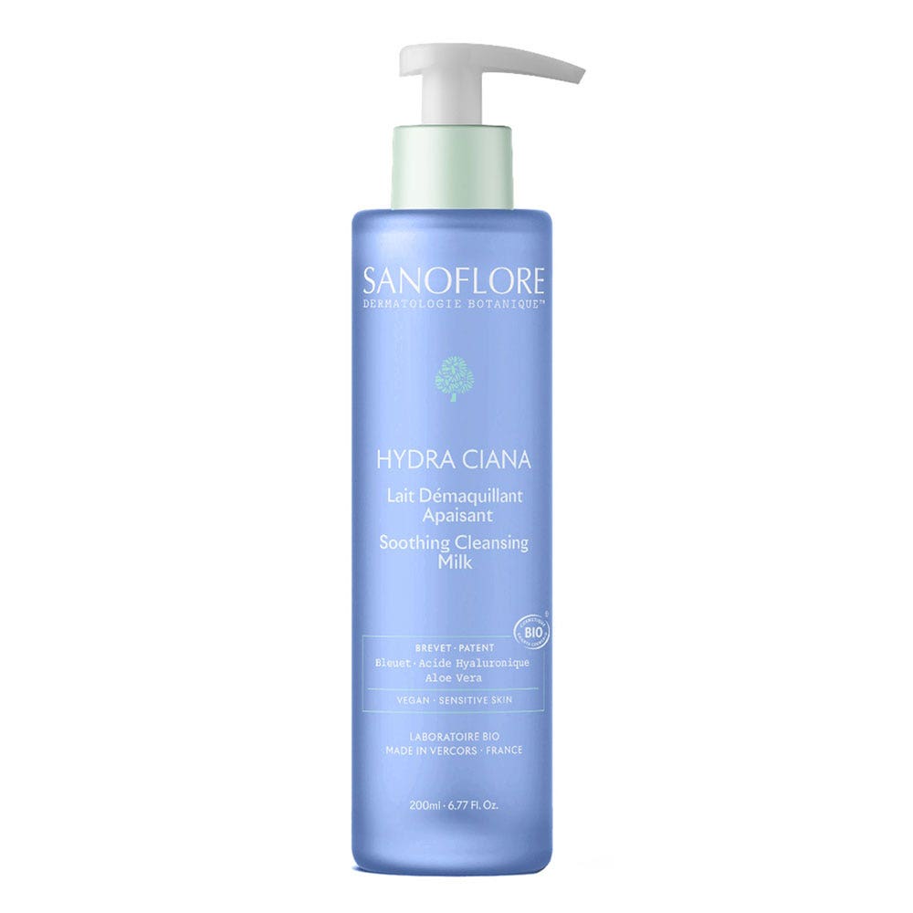 Sanoflore Hydra Ciana Lait Démaquillant Apaisant Bio 200 ml