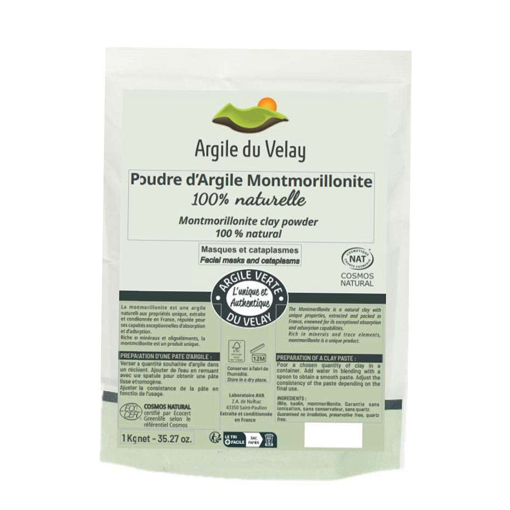Argile du Velay Argile Verte Surfine Poudre 1kg