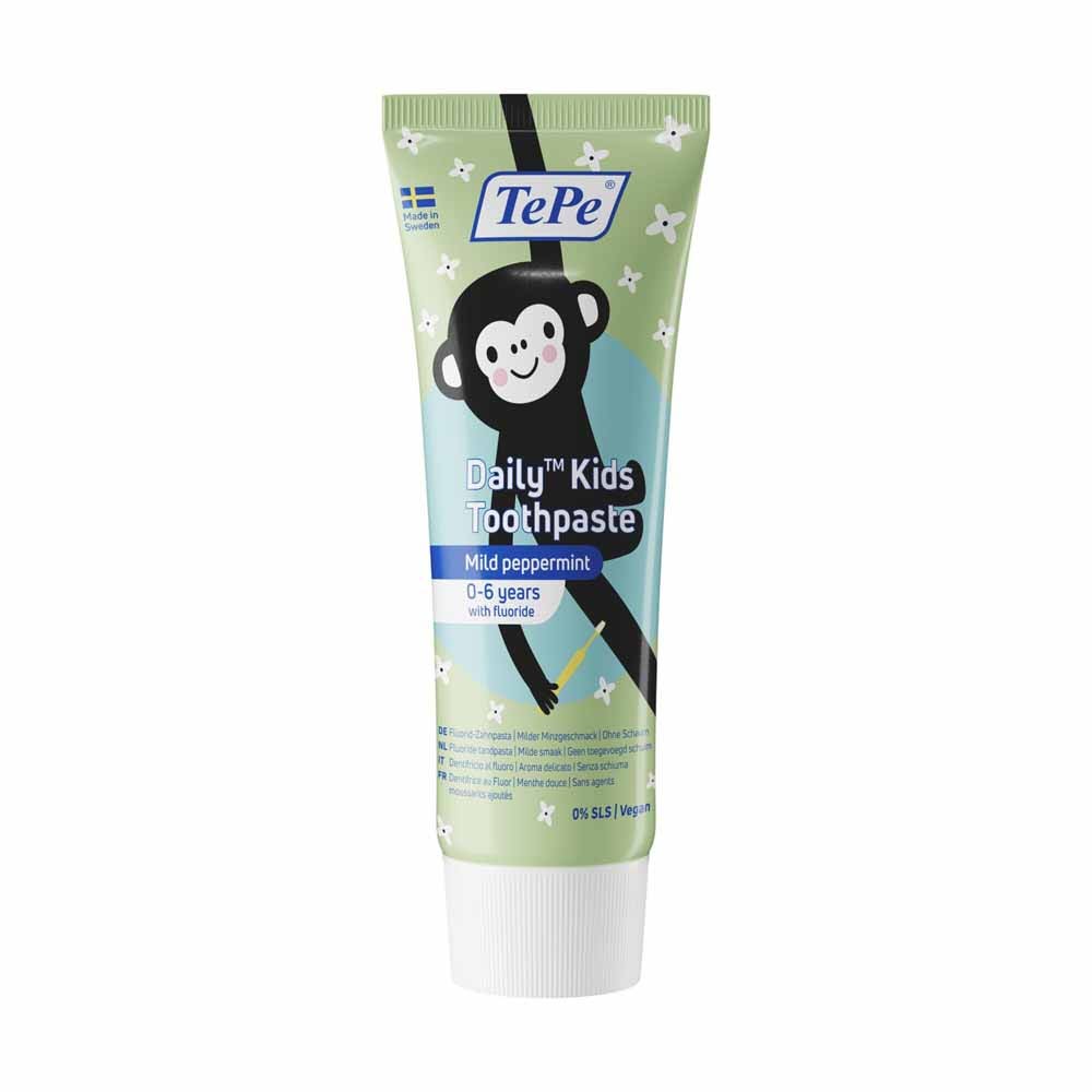 TePe Daily Dentifrice Avec Fluor Kids 0 à 6 Ans Goût Menthe Douce 75ml