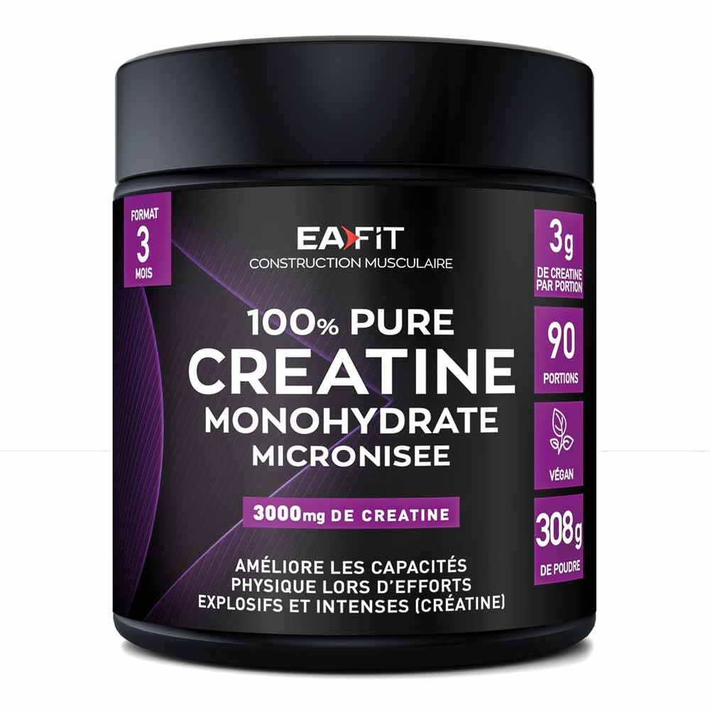 Eafit Construction musculaire Pure Créatine Monohydrate Micronisée Poudre 300g