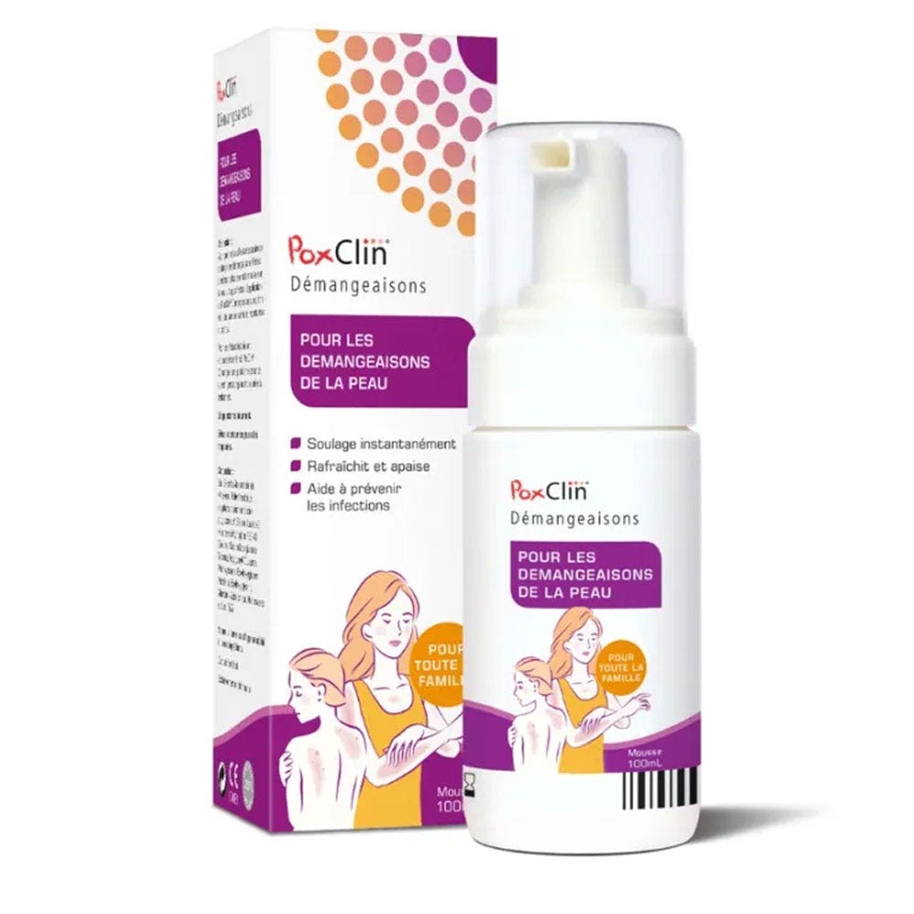 Poxclin Mousse Apaisante Flacon Pompe Démangeaisons 100ml