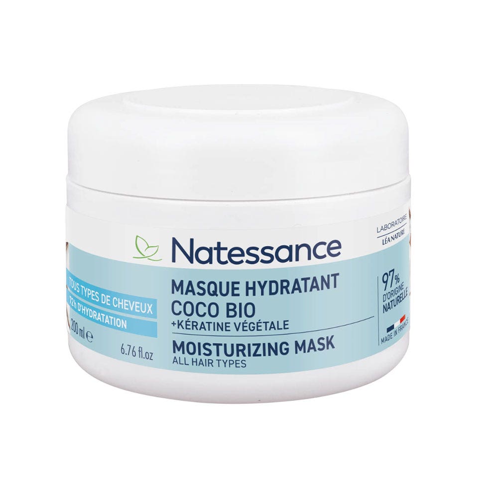 Natessance Masque Hydratant Coco Bio et Kératine Végétale 200ml