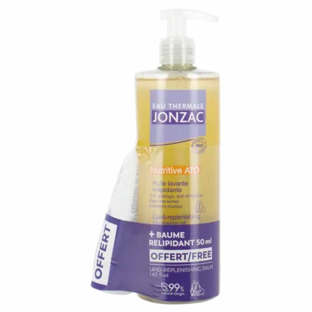 Eau thermale Jonzac Nutritive ATO Lot Huile Lavante Relipidante & Baume ATO 550ml