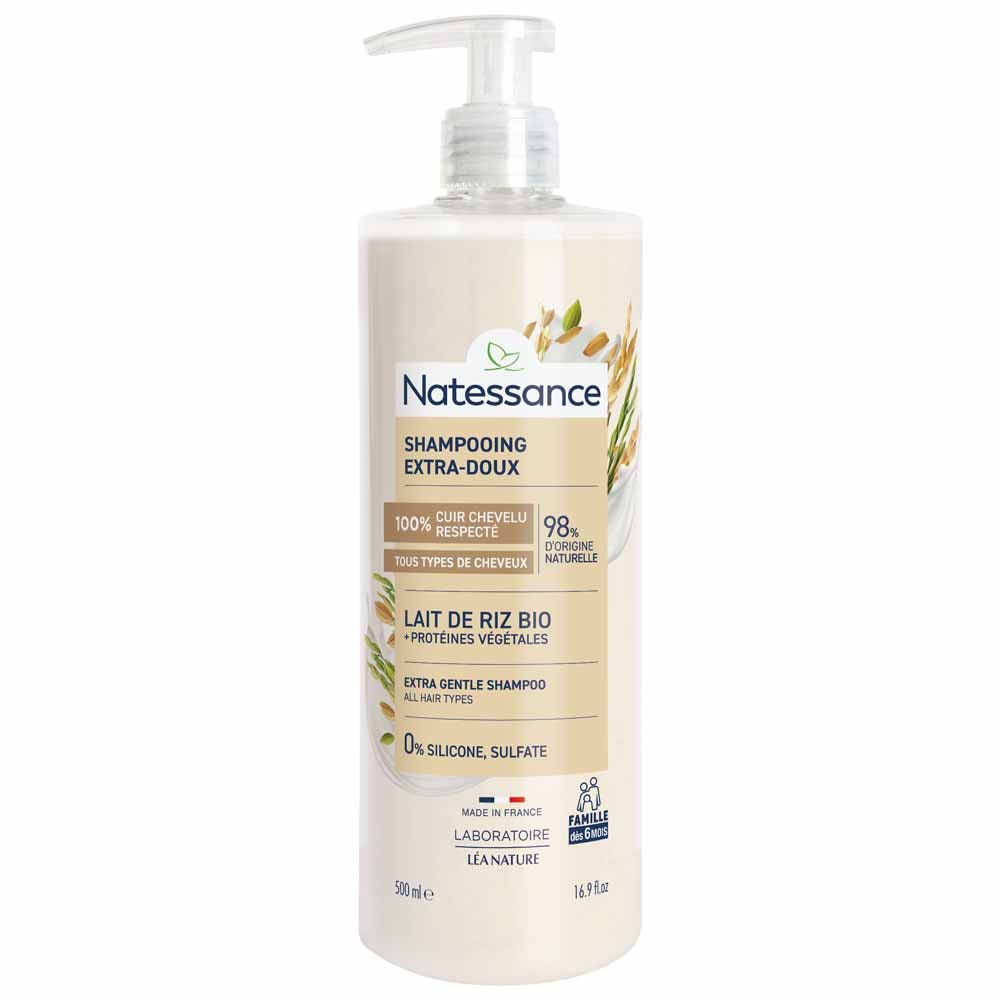 Natessance Shampooing Extra-Doux Lait de Riz 500ml