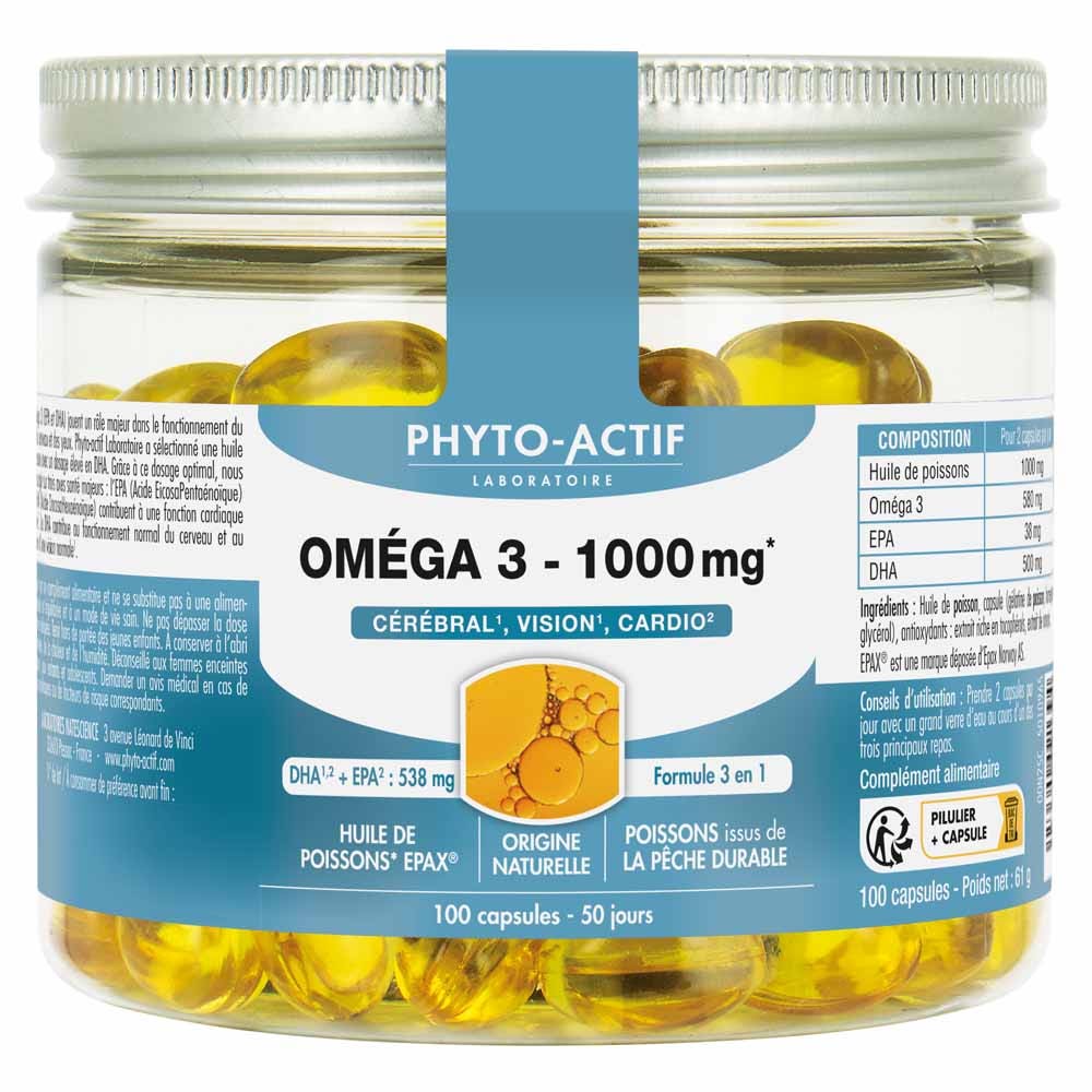 Phyto-Actif Oméga3 1000 mg 100 capsules