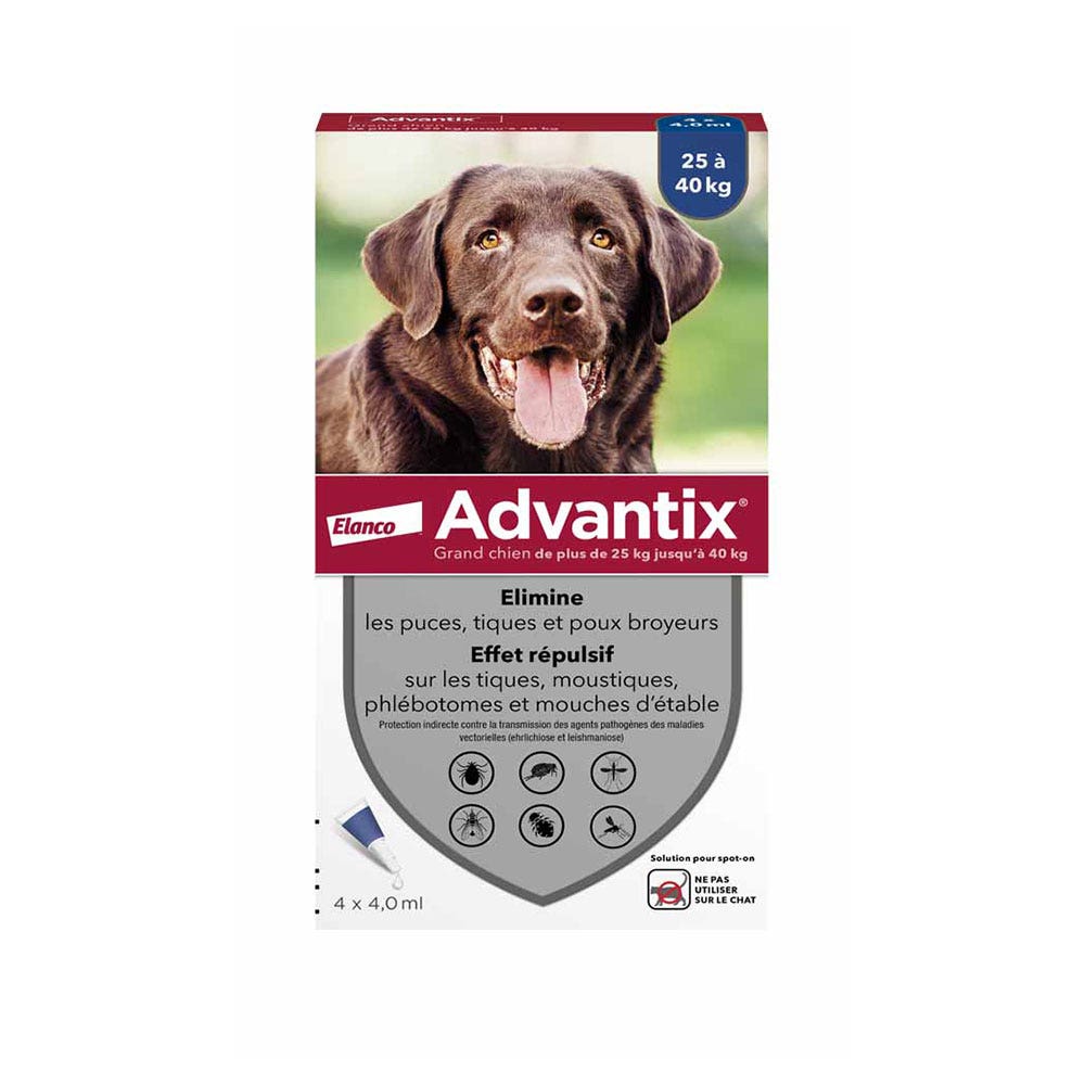 Advantix Pipettes Pour Grand Chien de 25 à 40kg 4 x 4.0ml