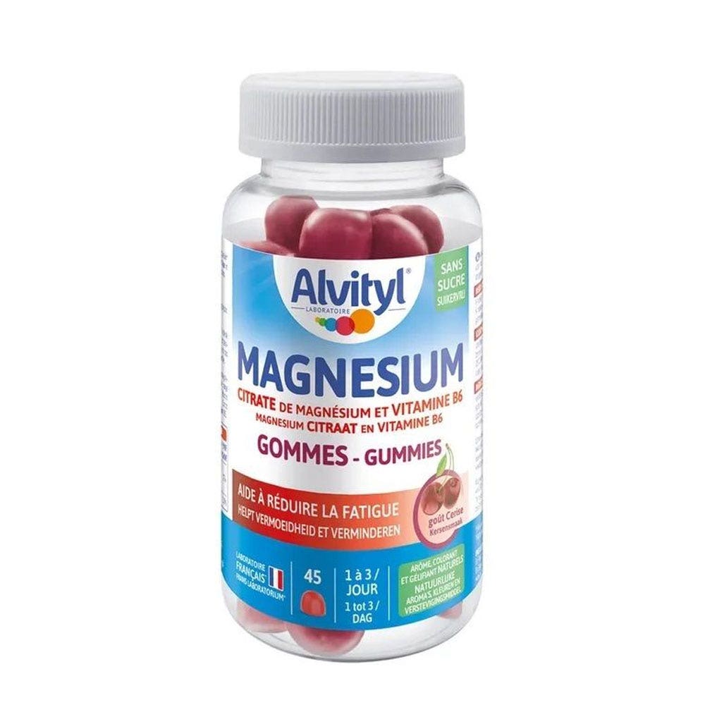 Alvityl Magnésium Vitamine B6 Goût cerise x45 gommes