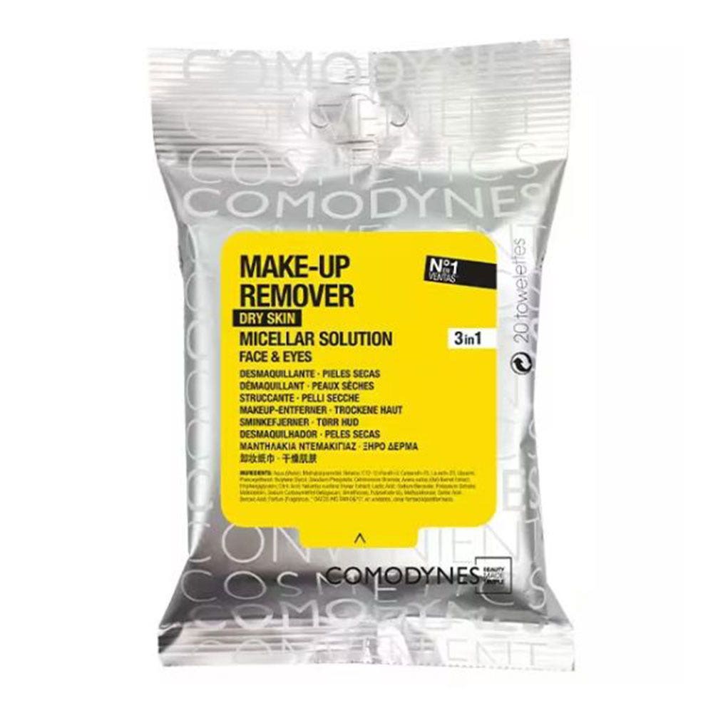 Comodynes Lingettes Démaquillantes Micellaires Peaux Sèches x20