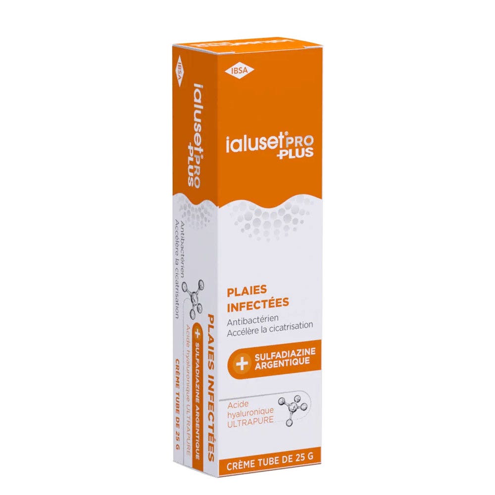 IBSA Ialuset Pro Plus Crème Antibactérienne Plaies infectées 25g