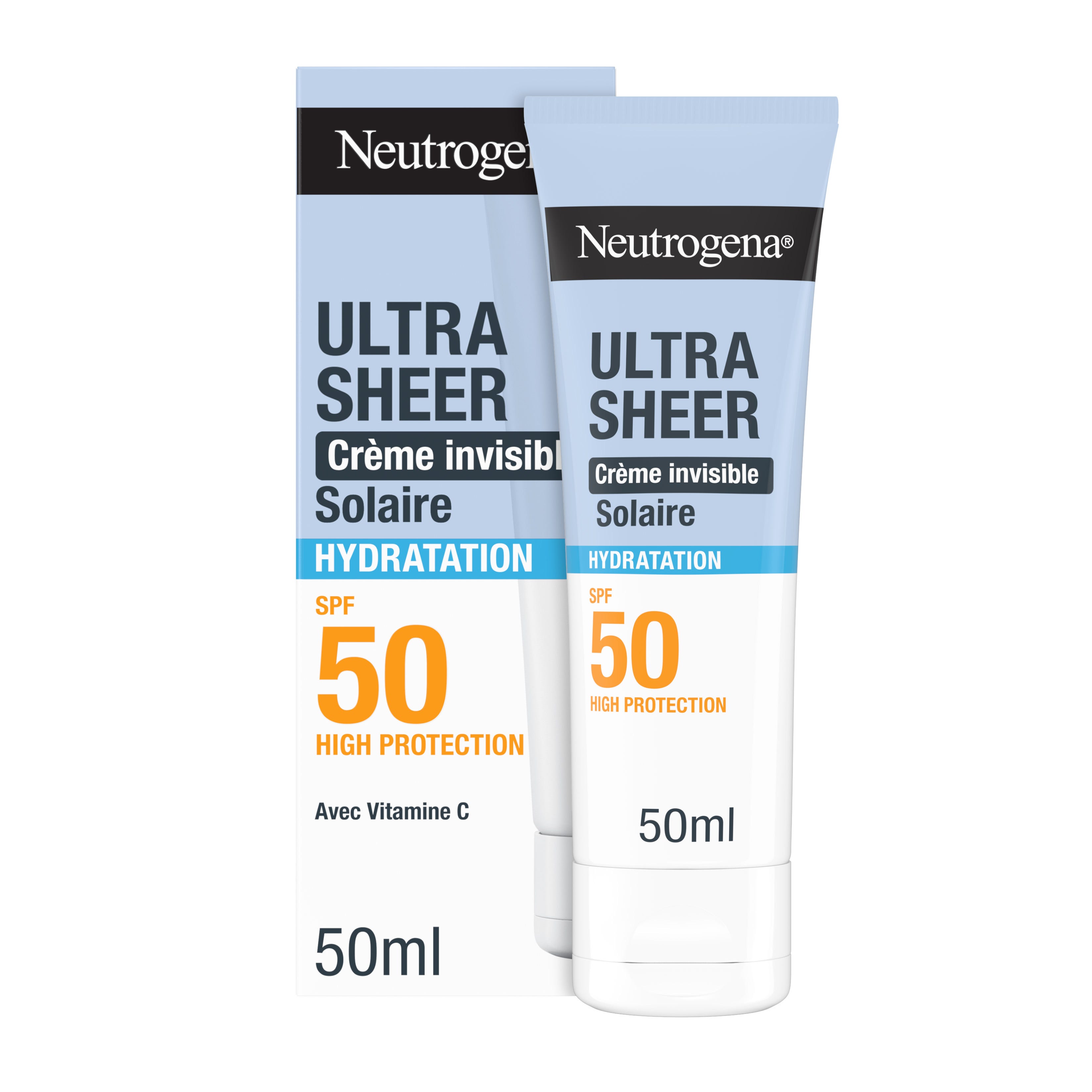 Neutrogena Ultra Sheer Crème Solaire Visage Invisible Hydratation SPF50 50ml