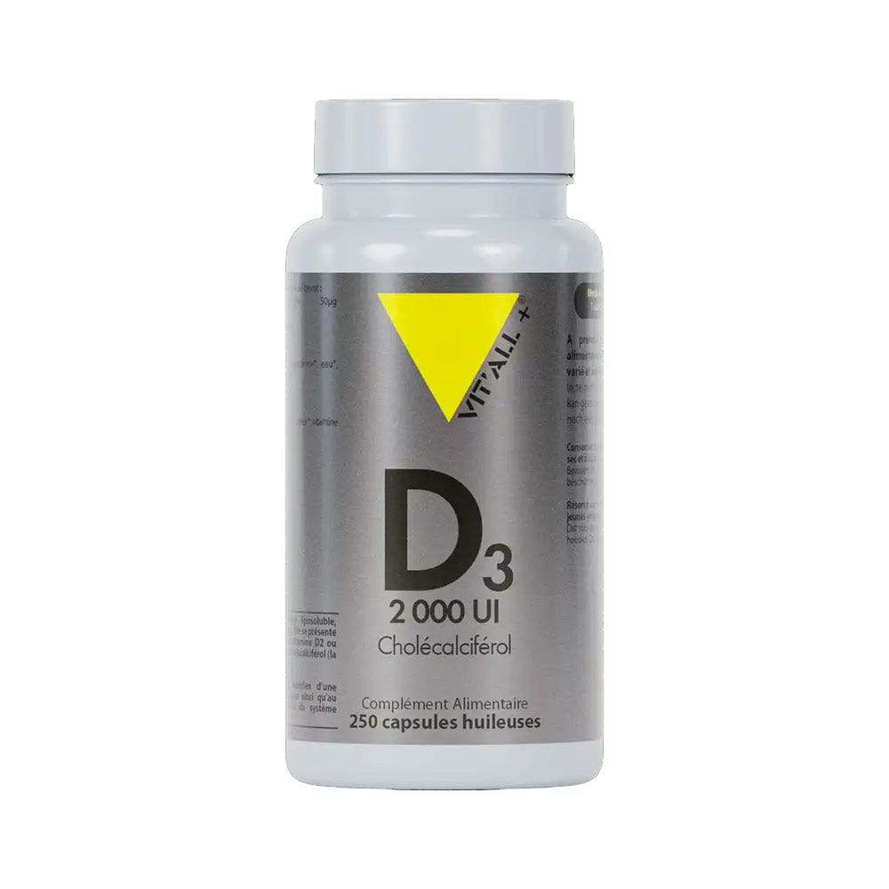 Vit'All+ Vitamine D3 2000UI 250 capsules huileuses