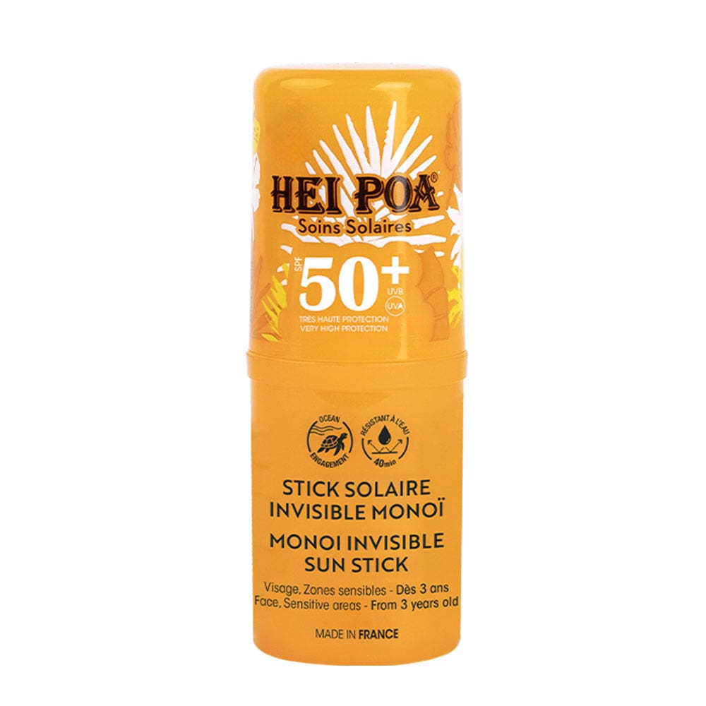 Hei Poa Stick Solaire Invisible Monoï Spf50+ 15g