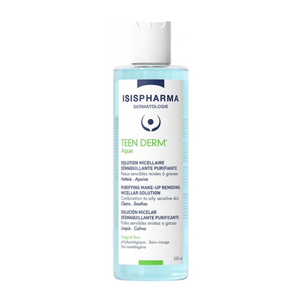 Isispharma Teen Derm Solution Micellaire Démaquillante Purifiante Peaux Sensibles Mixtes A Grasses 250ml