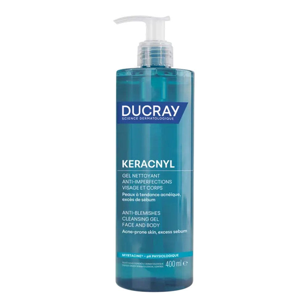 Ducray Keracnyl Gel Nettoyant Anti Imperfections Peaux à Tendance Acnéique Excès de Sébum 400ml