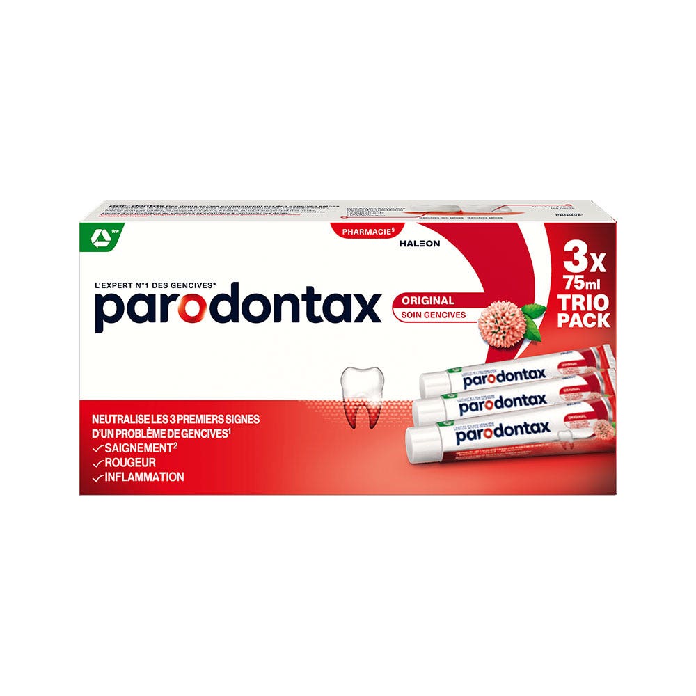 Parodontax Dentifrice Original soin des gencives 3x75ml
