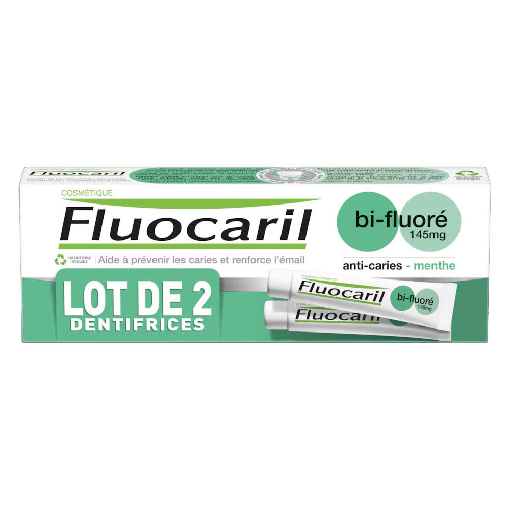 Dentifrice Bi-fluore Menthe 2x75ml Fluocaril