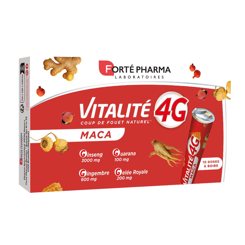 Forté Pharma Vitalité 4G Maca Goût citron-vert 10 unidoses à boire