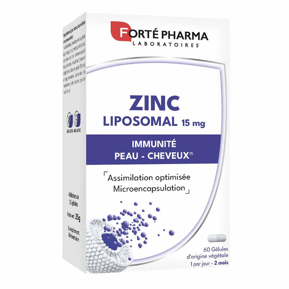 Forté Pharma Forté Royal Zinc Liposomal 15 mg Immunité Peau Cheveux et Ongles 60 gélules