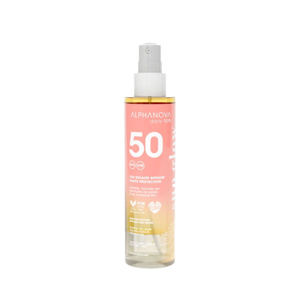 Alphanova Daily Sun Eau Solaire Biphase Visage Corps & Cheveux Spf50 125ml