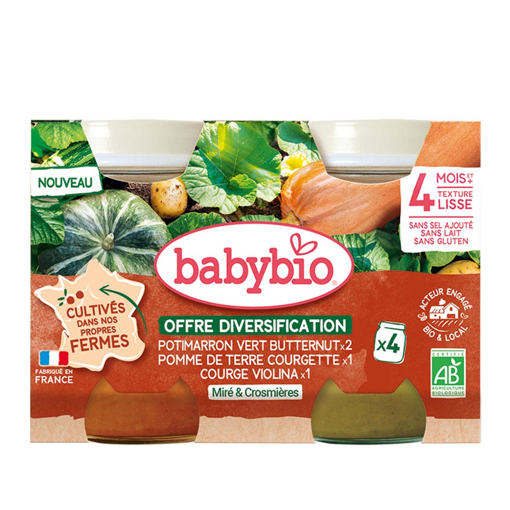 Babybio Légumes Multipack Pots des Fermes Dès 4 mois 4x130g